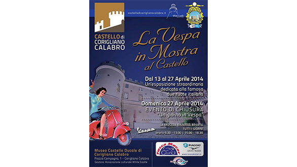 Al castello di Corigliano la mostra “Un Giorno in Vespa” 