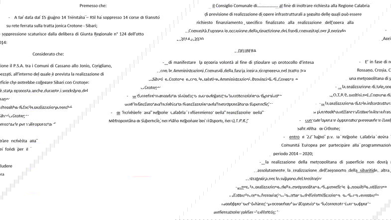 Officina Jonio Italia, redatto insieme ai sindaci documento per richiesta realizzazione metropolitana di superficie