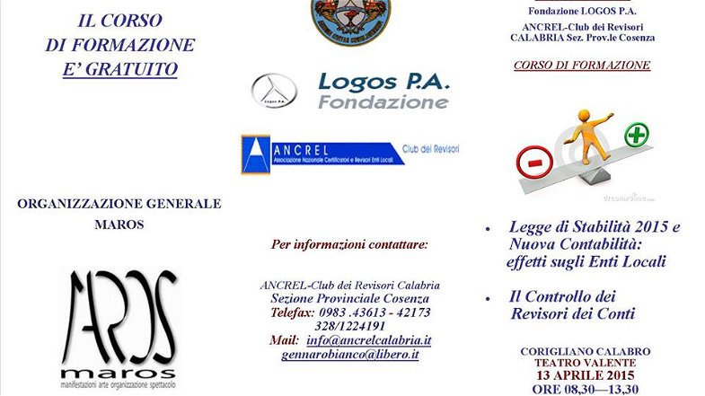Legge di stabilita’ 2015, la Logos Pa a Corigliano alla luce della nuova contabilità