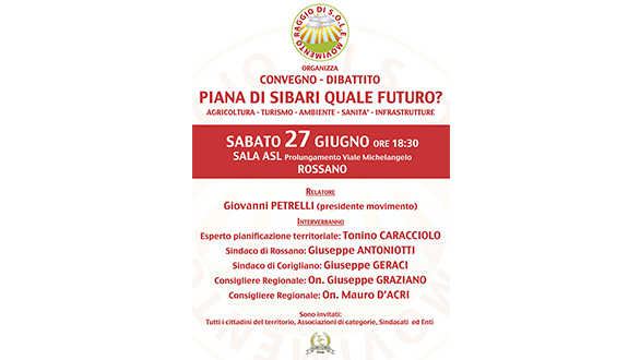 Piana di Sibari, quale futuro? Dibattito sabato 27 a Rossano