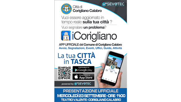 Domani presentazione dell'app ICorigliano