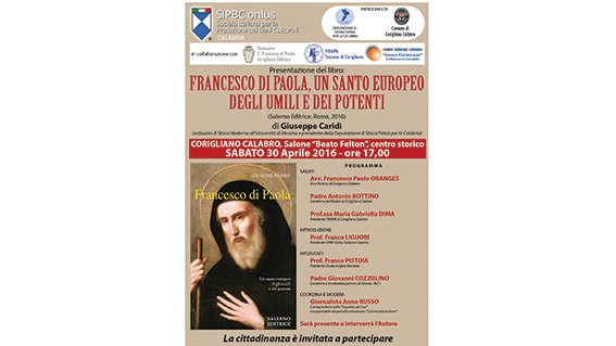 Incontro culturale a Corigliano sul libro “Francesco di Paola, un santo europeo degli umili e dei potenti”