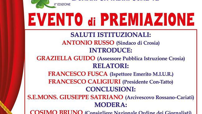 Mercoledi 4 maggio le premiazioni per la kermesse del teatro giovanile scolastico Stran'Ieri
