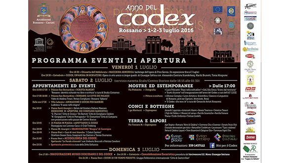 Accoglienza Codex, programma eventi di apertura e programma imprenditori
