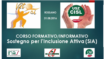 Rossano,Usz-Cisl ionio Sila: partito il corso formativo e informativo del progetto Sia, per il personale interno