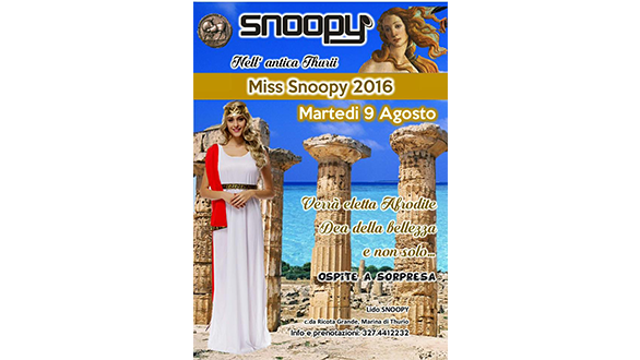 Questa sera al Lido Snoopy iniziativa dedicata all'antica Thurii e alla dea Afrodite