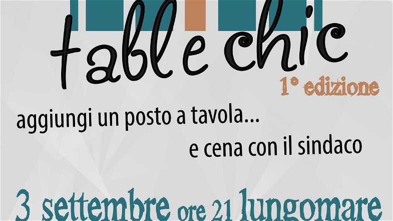 Cariati, il 3 settembre la prima edizione del table chic:organizza la tua cena all'aperto