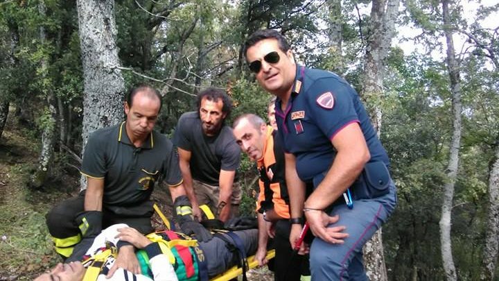Vigili del Fuoco salvano uomo caduto in burrone montagna Rossano 