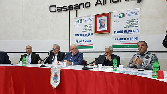 Oliverio a Cassano con Marini per sostenere le ragioni del Sì al referendum costituzionale