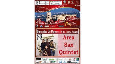 Stagione concertistica Città di Corigliano - Domenica 26 marzo Area Sax Quintet