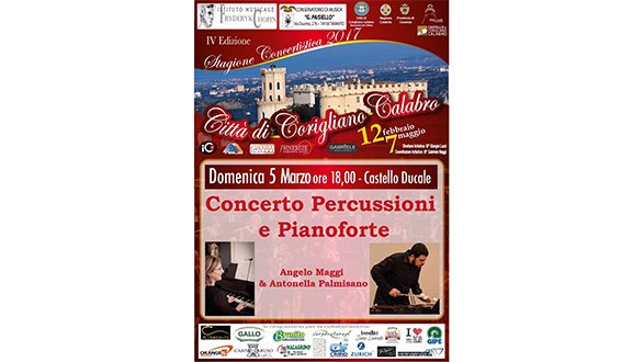 Concerto percussioni e pianoforte a Corigliano