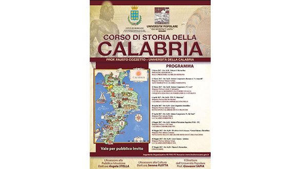 Storia della Calabria, seconda lezione lunedì 13