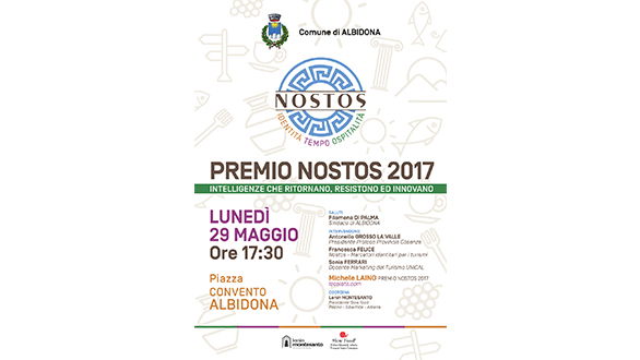 Albidona, domani premio Nostos 2017 a Michele Laino