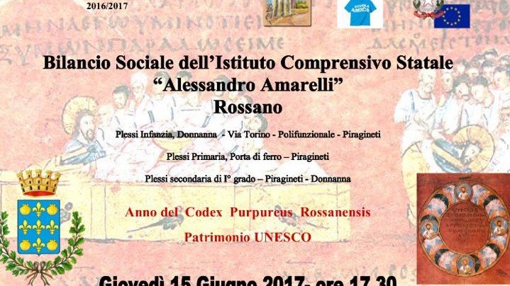 Rossano, Anno del Codex: rendicontazione sociale I. C. 