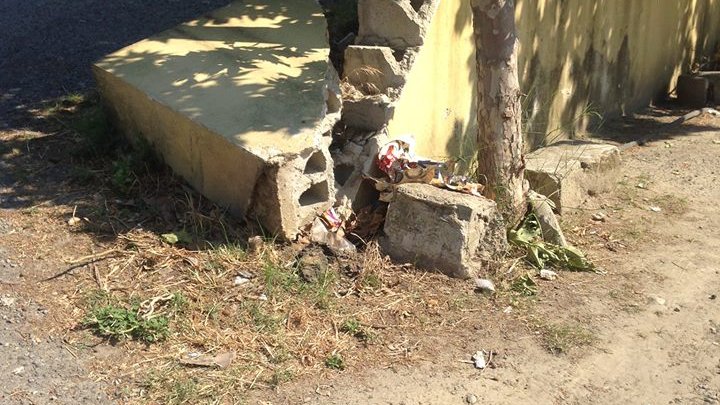 Fidelitas: muro in parte crollato, lungo via Don Milani. Pericoloso per la cittadinanza
