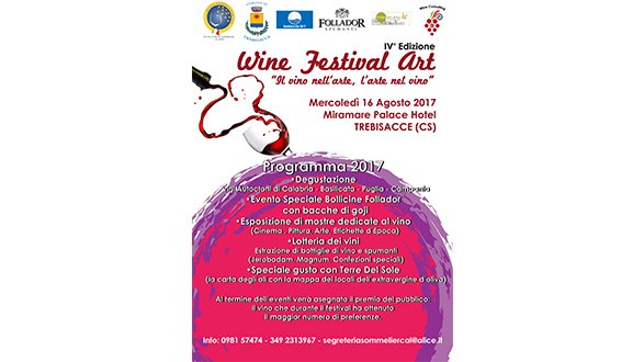 Trebisacce, il 16 agosto parte il Wine Festival Art