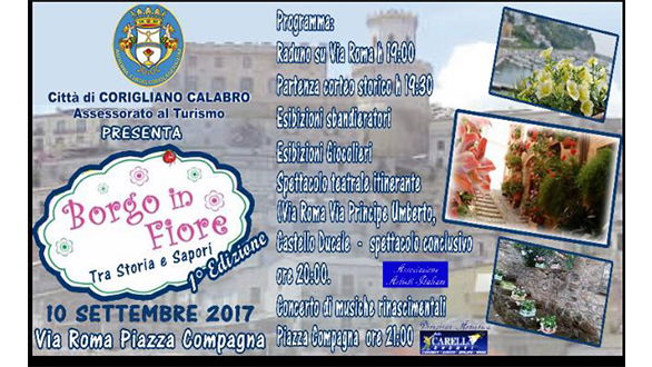 Corigliano, domenica 10 borgo in fiore nel centro storico