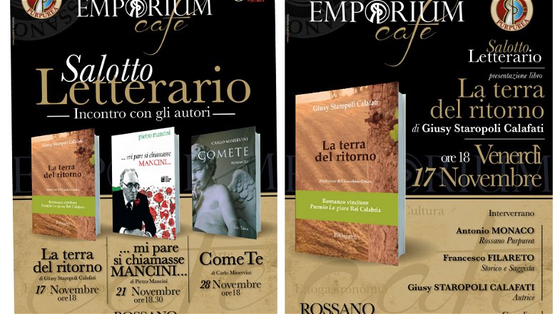 Rossano, Emporium Cafè: tre eventi culturali per il salotto letterario