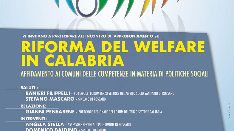 Rossano, sociale e welfare: il 29 forum territoriale III settore distretto socio assistenziale