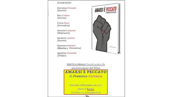 Amarsi è peccato”, debutta il nuovo libro di Francesco Cerenzia