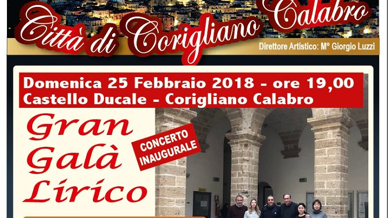 Corigliano, Castello Ducale, il 25 Gran Galà lirico inaugura la stagione concertistica