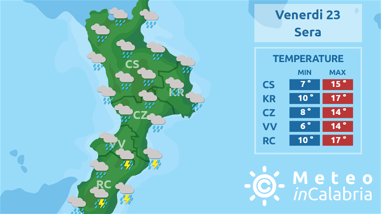 Maltempo: piogge e burrasche, allerta arancione in tutta la Calabria