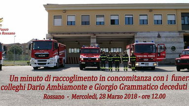 Rossano: i Vigili del Fuoco hanno ricordato i colleghi Ambiamonte e Grammatico