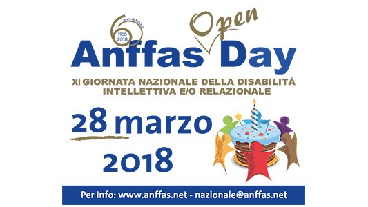 Anffas: Disabilità, 28 marzo Open Day