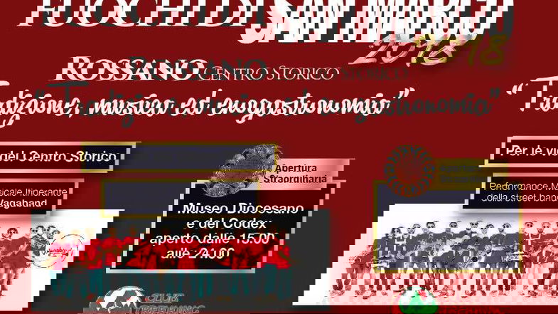Rossano, il programma dei 182esimi Fuochi di San Marco