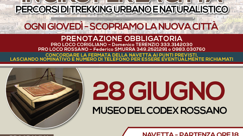 Tappa Codex in giro per la Città. Il 28 navette da Corigliano e Rossano Scalo