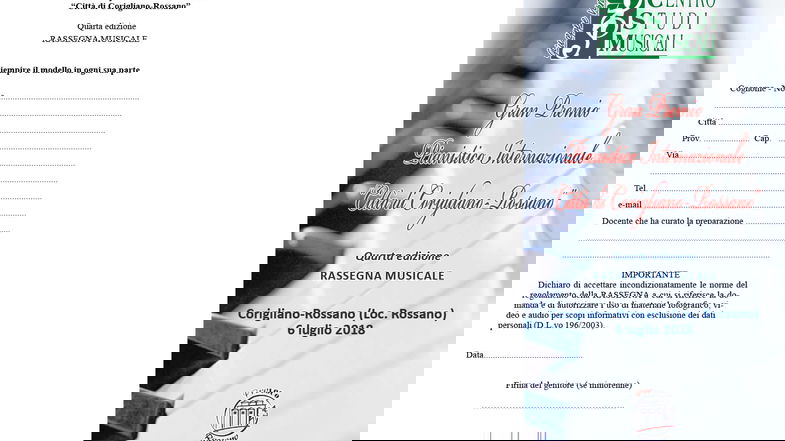Iscrizioni aperte per il Gran Premio Pianistico Internazionale città Corigliano Rossano
