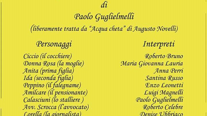 Rossano, teatro Paolella: il 30 la commedia “A jumi cittu” della Compagnia “I Pagliacci”