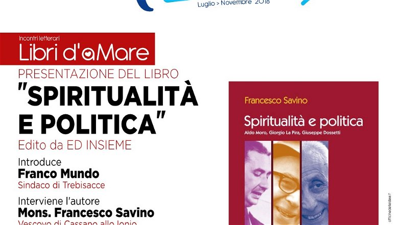 Trebisacce, al via l'11 luglio la rassegna Libri d’aMarE, spiritualità e politica di Mons. Savino