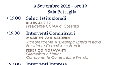 Premio giornalistico Terre di Calabria: il 3 settembre la consegna dei riconoscimenti