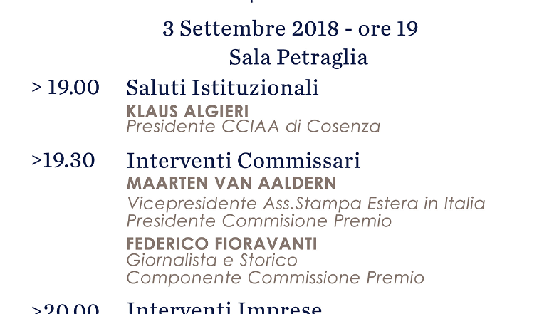 Premio giornalistico Terre di Calabria: il 3 settembre la consegna dei riconoscimenti