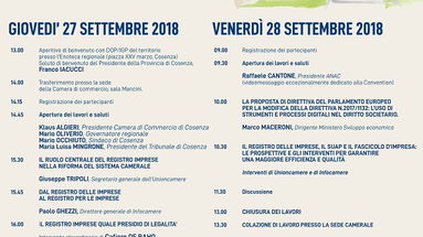 Camera Commercio Cosenza, domani 26 la XXII Convention Conservatori Registro Imprese