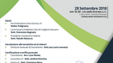 Ecoross e Unindustria Calabria: domani il convegno sulla gestione dei rifiuti urbani