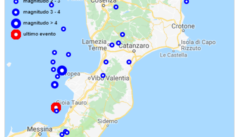 Scossa di terremoto di magnitudo 4.2 nel Tirreno reggino.Percepita anche nel cosentino
