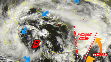 Maltempo in Calabria, caduti quasi 450mm di pioggia.La Calabria nella morsa del temporale V-Shaped