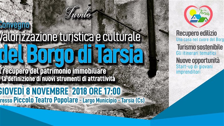 Tarsia: un convegno per parlare di valorizzazione turistica e culturale del borgo