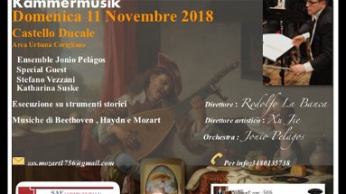 Stagione Concertistica Internazionale '18/'19, CSM Mozart: domenica 11 nel Castello Ducale, Kammermusik