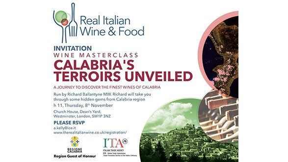 Calabria ospite d'onore al Real Italian Wine & Food