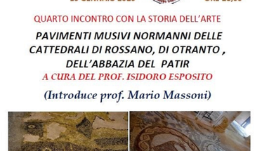 Circolo Culturale Rossanese: martedì 15 gennaio nuovo appuntamento con gli Incontri dell'Arte