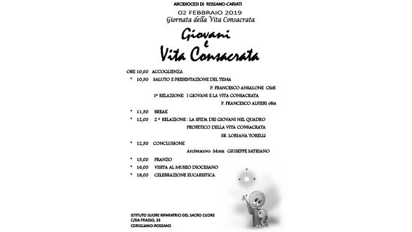 Diocesi di Rossano-Cariati, il 2 febbraio Giornata della Vita Consacrata