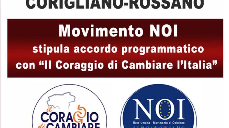 Movimento NOI firma un accordo programmatico con il Coraggio di Cambiare