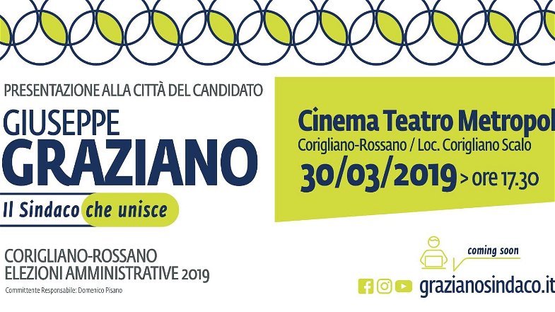 Corigliano Rossano, amministrative 2019: parte dal Metropol di Corigliano, la campagna elettorale di Giuseppe Graziano