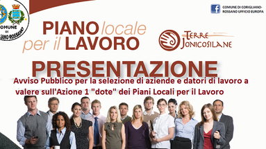 Piano locale lavoro, si va verso la conclusione