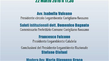 Il 22 marzo sarà inaugurato il nuovo Circolo di Legambiente Corigliano Rossano