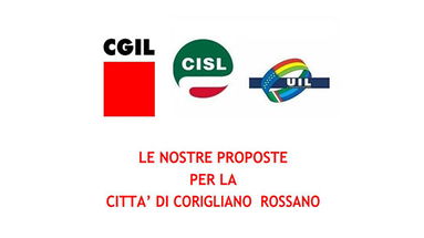 Le proposte di Cgil, Cisl e Uil per Corigliano Rossano | SCARICA IL DOCUMENTO