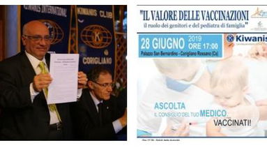 Venerdì 28 a Rossano, il convegno organizzato dal Kiwanis, sul valore delle vaccinazioni